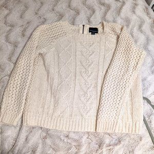 Cream w/ Gold Cable Knit Sweater Cynthia Rowley 1X